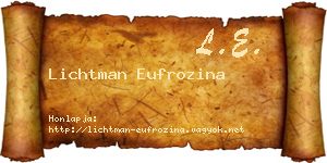 Lichtman Eufrozina névjegykártya